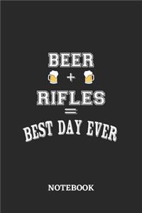 BEER + RIFLES = Best Day Ever Notebook