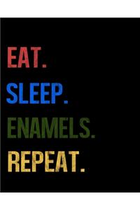 Eat Sleep Enamels Repeat: Enthusiasts Retro Themed Colors Gratitude Journal 386 Pages Notebook 193 Days 8"x10" Meal Planner