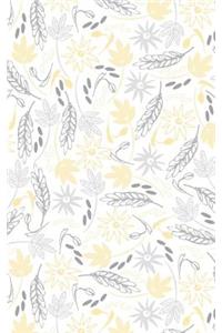 Lemon Yellow and Gray Botanic - Lined Notebook with Margins - 5x8