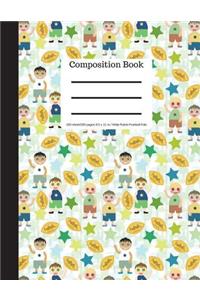 Composition Book 100 Sheet/200 Pages 8.5 X 11 In.-Wide Ruled Football Kids