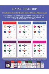 Cuaderno de actividades de mates para preescolar (Restar - Nivel Dos)
