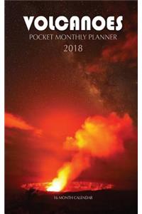 Volcanoes Pocket Monthly Planner 2018