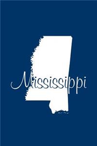 Mississippi - Navy Blue Lined Notebook with Margins