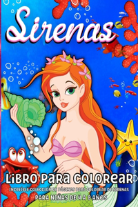 Sirenas Libro de Colorear para Niños de 4 a 8 Años