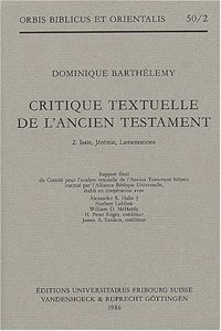 Critique textuelle de l'Ancien Testament. Tome 2