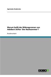 Warum Heit Der Bildungsroman Von Adalbert Stifter 'Der Nachsommer'?