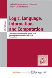 Logic, Language, Information, and Computation