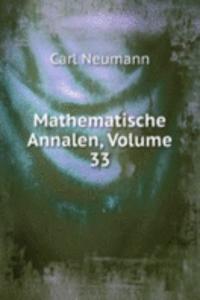 Mathematische Annalen, Volume 33