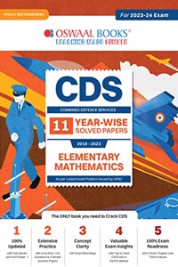Oswaal CDS Combined Defence Services Yearwise (2018-2023) 11 Solved Papers Elementary Mathematics (For 2023-24 Exam)