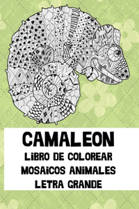 Libro de colorear - Letra grande - Mosaicos animales - Camaleón