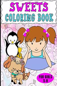 Sweets Coloring Book For Girls 5-8