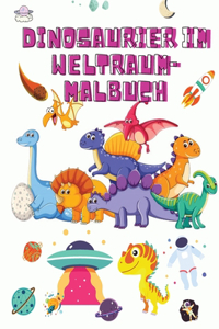 Dinosaurier im Weltraum-Malbuch