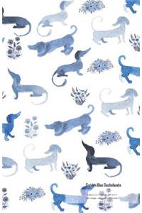 Garden Blue Dachshunds Notebook Journal (Size 5,5