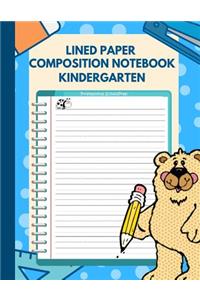 Lined Paper Composition Notebook Kindergarten