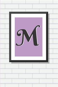 Initial M Personalized Blank Lined Journal Notebook
