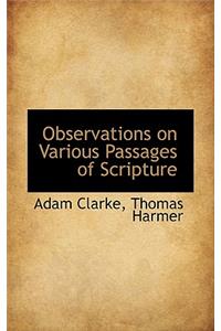 Observations on Various Passages of Scripture