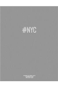 Notebook for Cornell Notes, 120 Numbered Pages, #NYC, Grey Cover