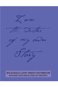 Big & Bold Low Vision Notebook 160 Pages with Bold Lines 3/4 Inch Spacing