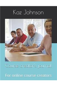 Course creator's journal