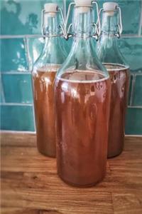 Three Bottles of Homemade Kombucha Tea Journal