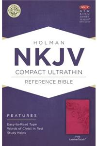 NKJV Compact Ultrathin Bible, Pink LeatherTouch
