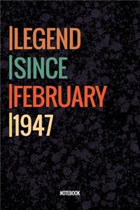 Legend Since February 1947 Notebook