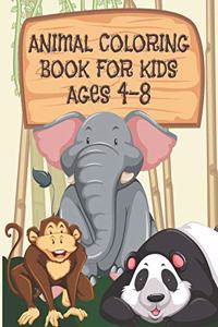 Animal Coloring Book For Kids Ages 4-8