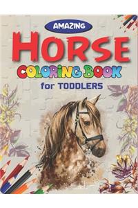 Amazing Horse Coloring Book For Toddlers