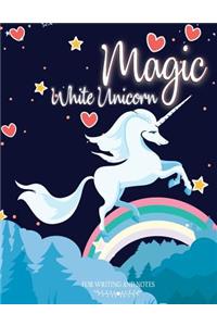 Magic White Unicorn for Writing and Notes
