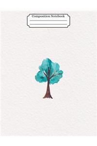 Composition Notebook Watercolor Tree Design Vol 25
