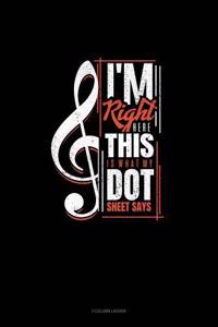 I'm Right Here, This Is What My Dot Sheet Says