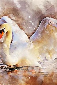 Watercolor of a Swan in a Pond Journal