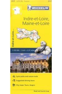 Indre-et-Loire, Maine-et-Loire - Michelin Local Map 317