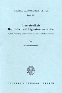 Pressefreiheit, Berufsfreiheit, Eigentumsgarantie