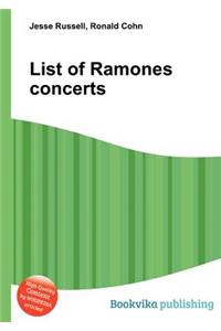 List of Ramones Concerts