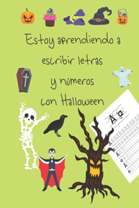 Estoy aprendiendo a escribir letras y números con Halloween