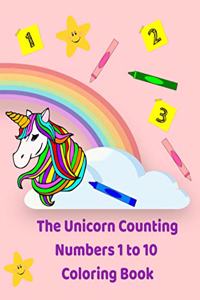 Unicorn Counting Numbers 1 to 10 Coloring Book