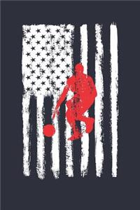 American Flag Basketball Notebook - USA Flag Basketball Journal - Fourth of July Gift for Basketball Player