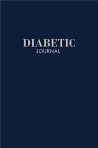 Diabetic Journal: Daily Diabetic Log Book with Diet Journal, Blood Sugar Log, & Health Log (1 Year), Navy