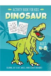 Dinosaur Activity Book for Kids Ages 4-8