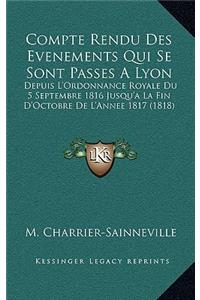 Compte Rendu Des Evenements Qui Se Sont Passes A Lyon