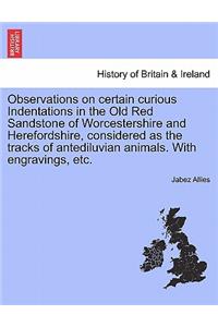 Observations on Certain Curious Indentations in the Old Red Sandstone of Worcestershire and Herefordshire, Considered as the Tracks of Antediluvian Animals. with Engravings, Etc.