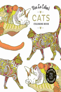 Vive Le Color! Cats (Adult Coloring Book): Color In; De-stress (72 Tear-out Pages)