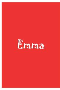 Emma - Red Personalized Journal / Notebook / Blank Lined Pages