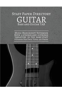 Staff Paper Directory Guitar Bass And Guitar Tab