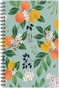 Botanical Fruit Academic July 2024 - June 2025 6.5 X 8.5 Softcover Planner