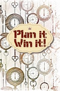 Plan it win it quote time organizer in scrapbook vintage cover for the the new year