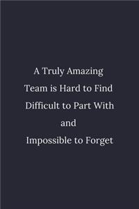 A Truly Amazing Team is Hard to Find - Difficult to Part With and Impossible to Forget