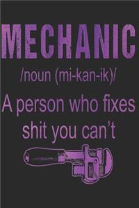 Mechaniker Notizbuch