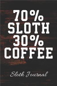 70% SLOTH 30% COFFEE Sloth Journal